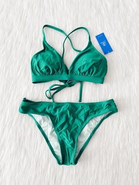 NWT CupShe Green Bikini Set Size Small